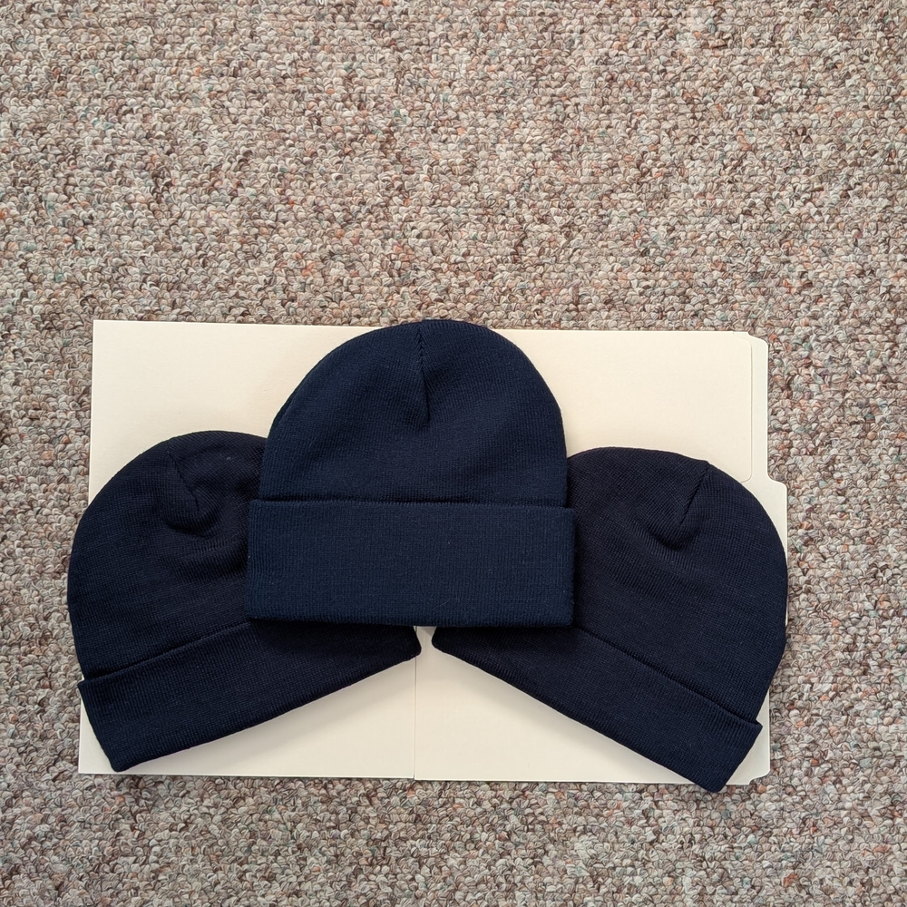 Set Of 3 Port and Company Navy Blue Knit Beanie Hat